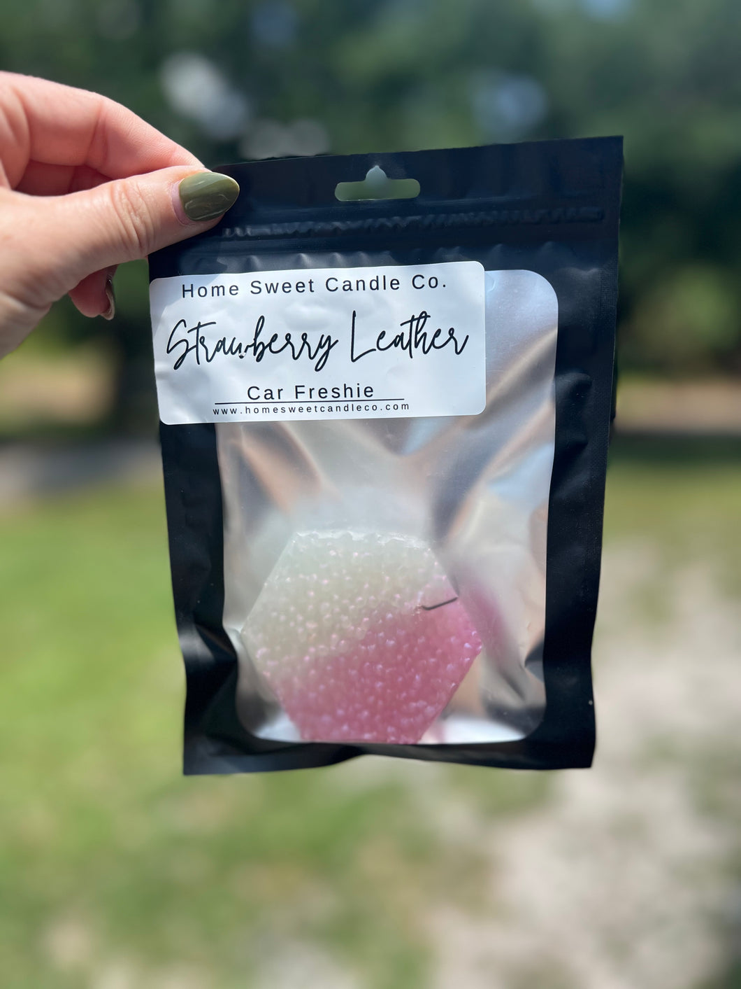 Strawberry Leather Car Freshie